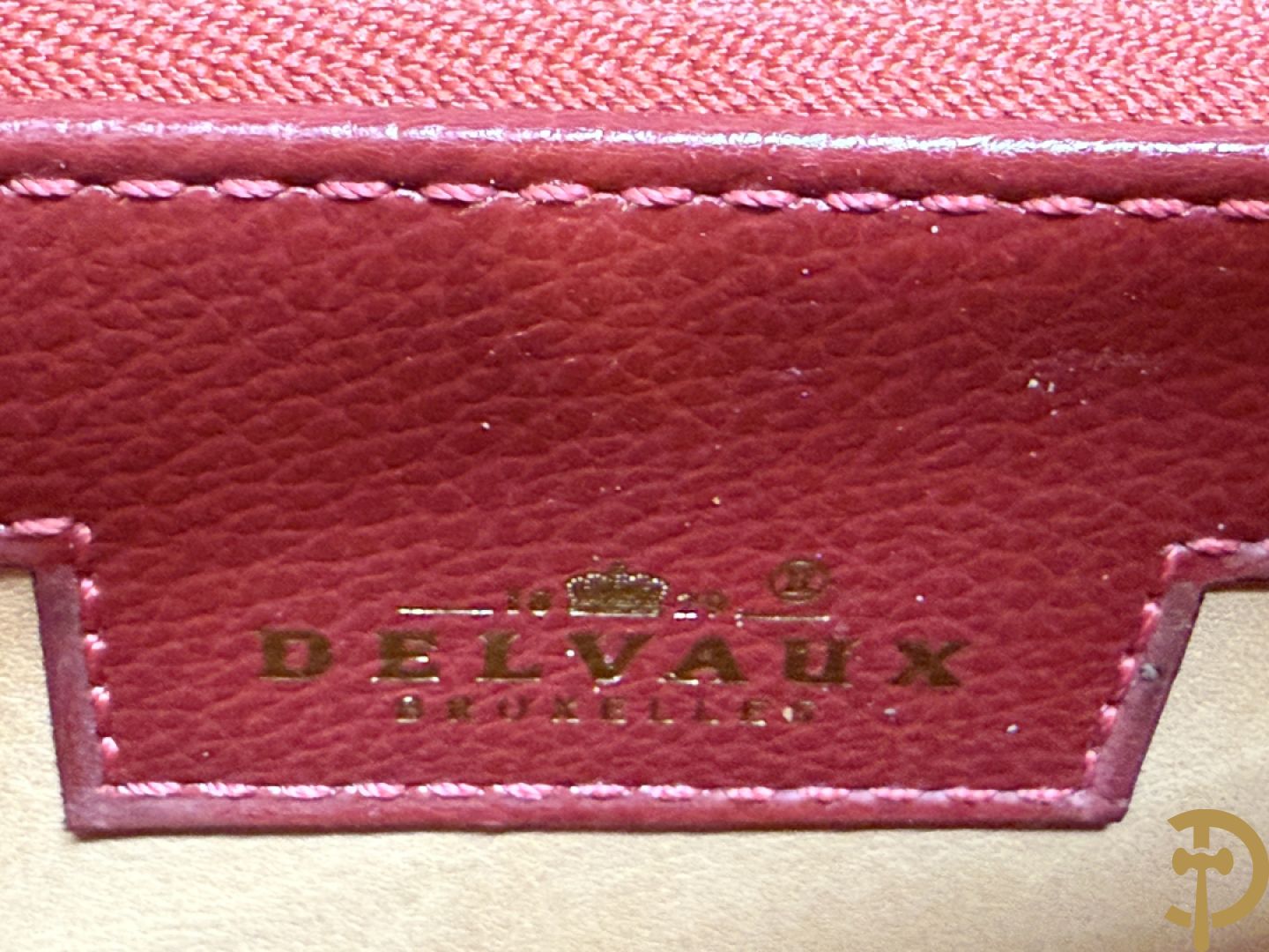 Bordeaux lederen handtas, geldbeugel, kaarthouder en portemonnee, Delvaux, model brillant