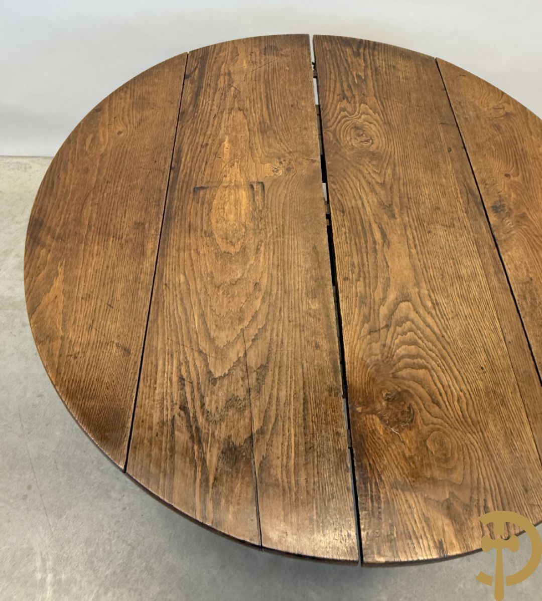 Eiken uittrekbare coulissetafel op 6 uittrekbare poten