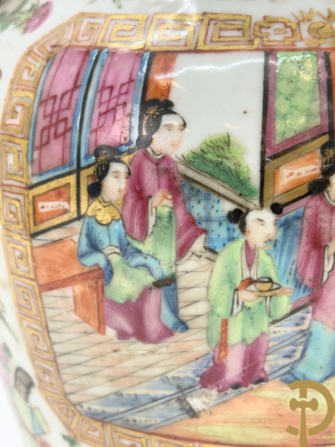 Paar Chinese porseleinen Kanton vazen