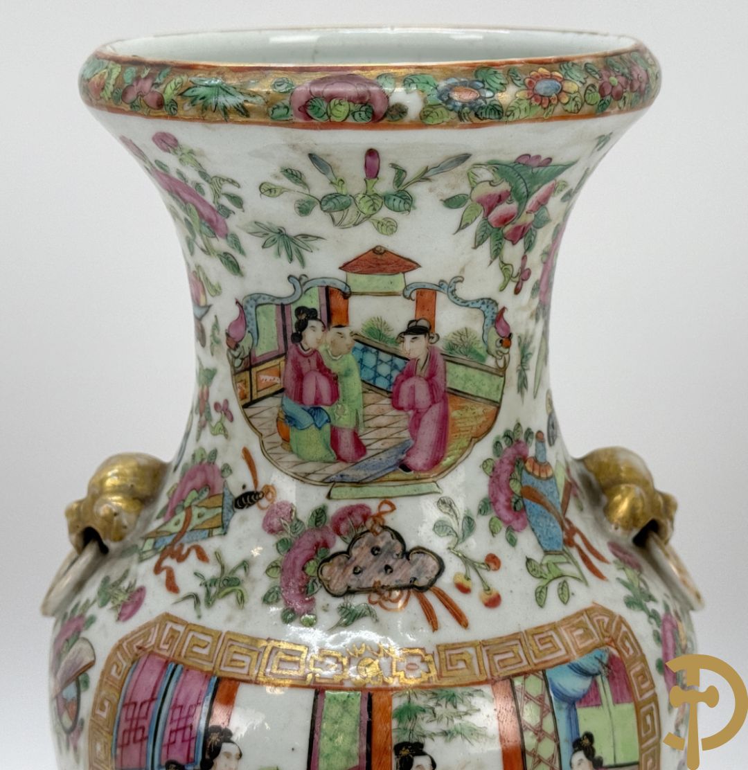 Paar Chinese porseleinen Kanton vazen