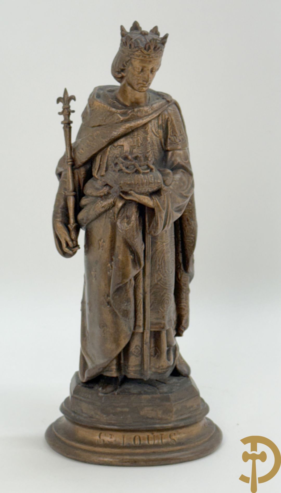 Verguld beeld van Sint-Louis in zamak