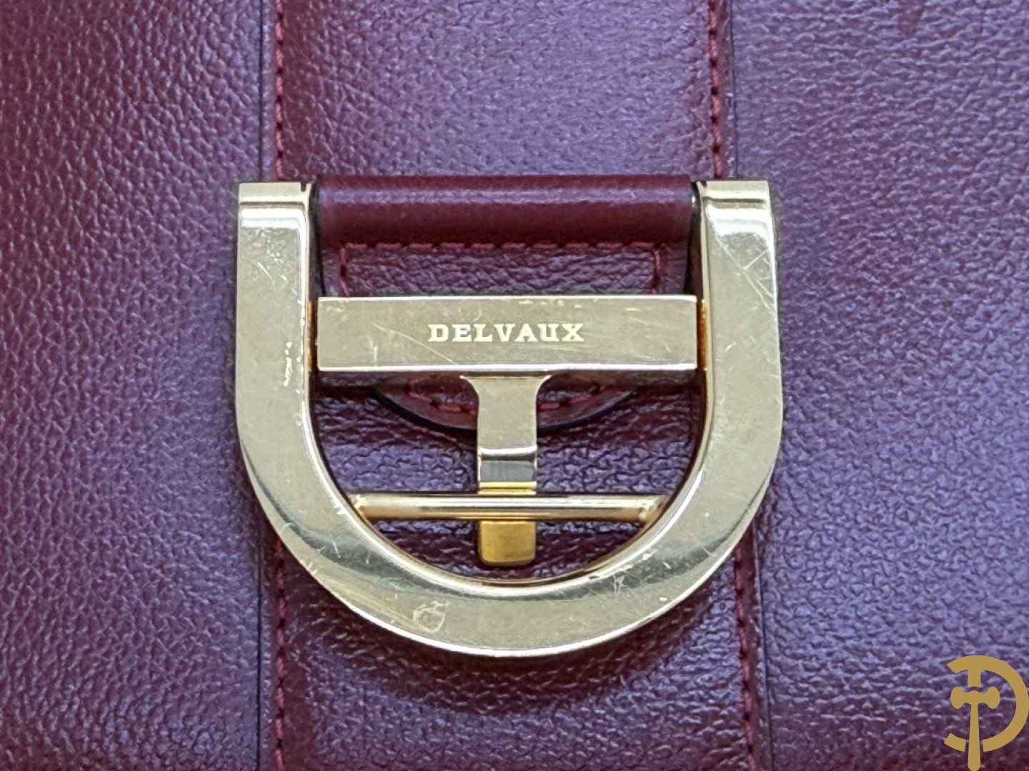 Bordeaux lederen handtas, geldbeugel, kaarthouder en portemonnee, Delvaux, model brillant