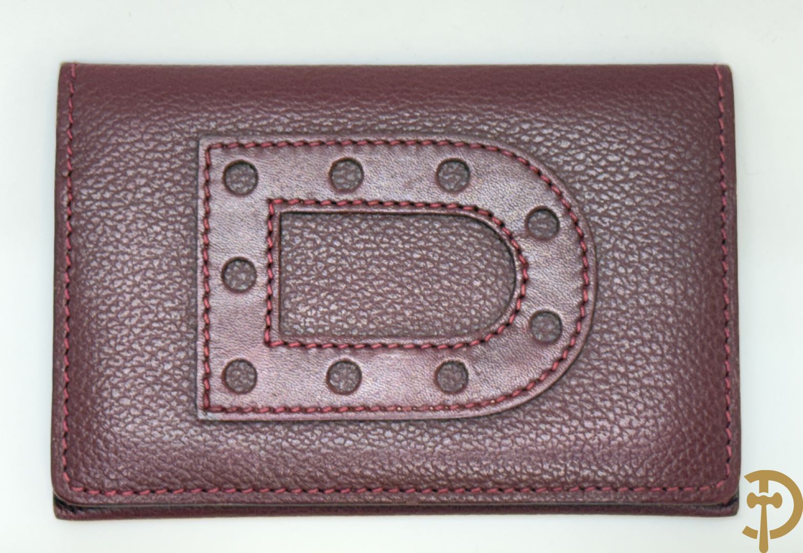 Bordeaux lederen handtas, geldbeugel, kaarthouder en portemonnee, Delvaux, model brillant