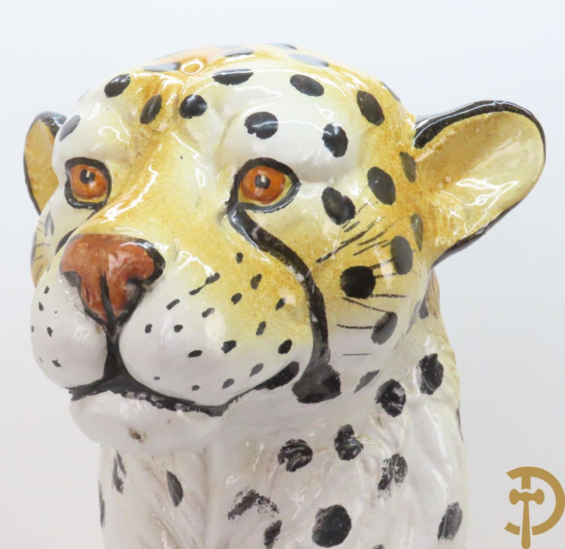 Italiaans keramieken luipaard, gestempeld onderaan Made in Italy