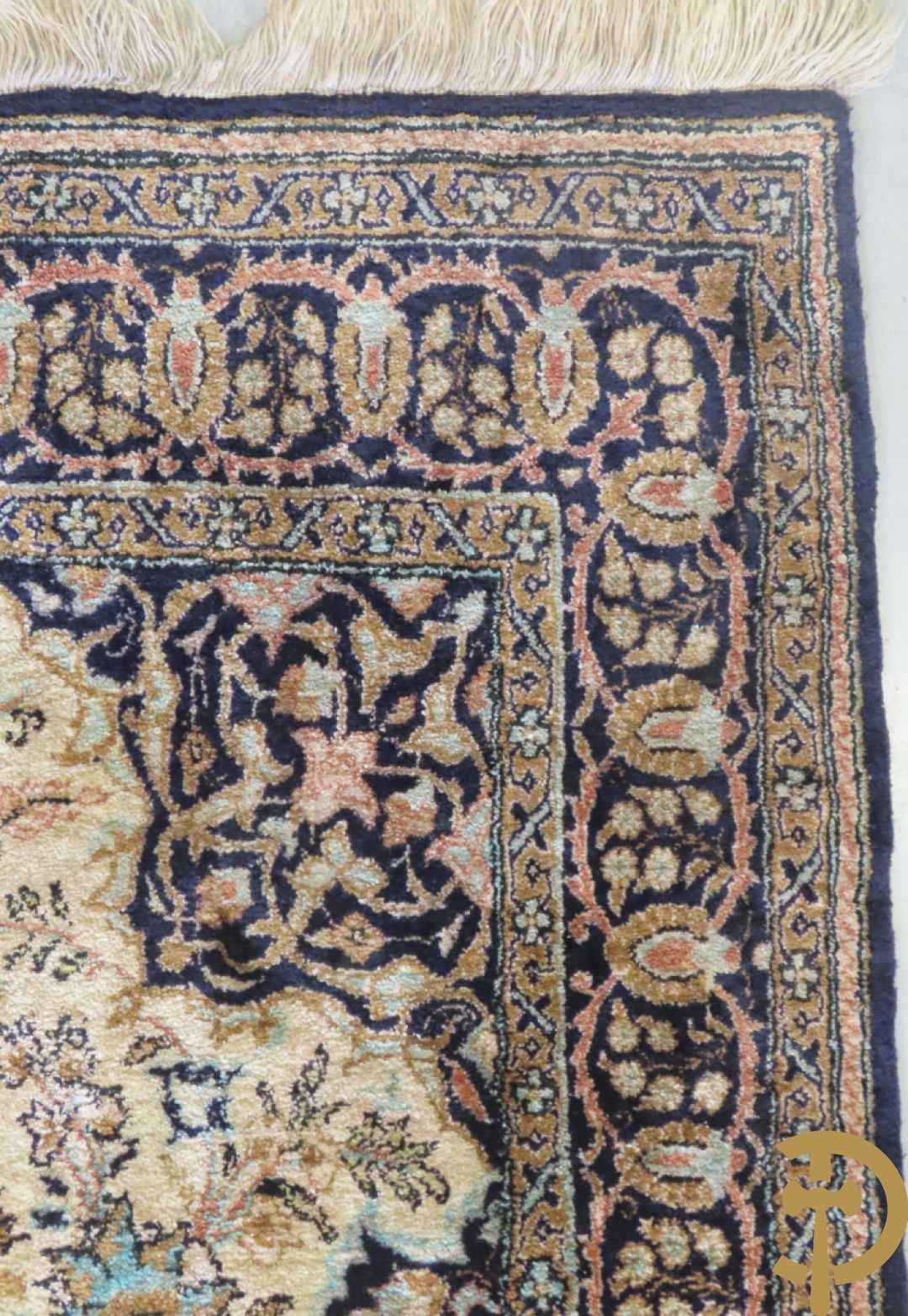 Oosters handgeknoopt tapijt zijde op zijde, Ghoum