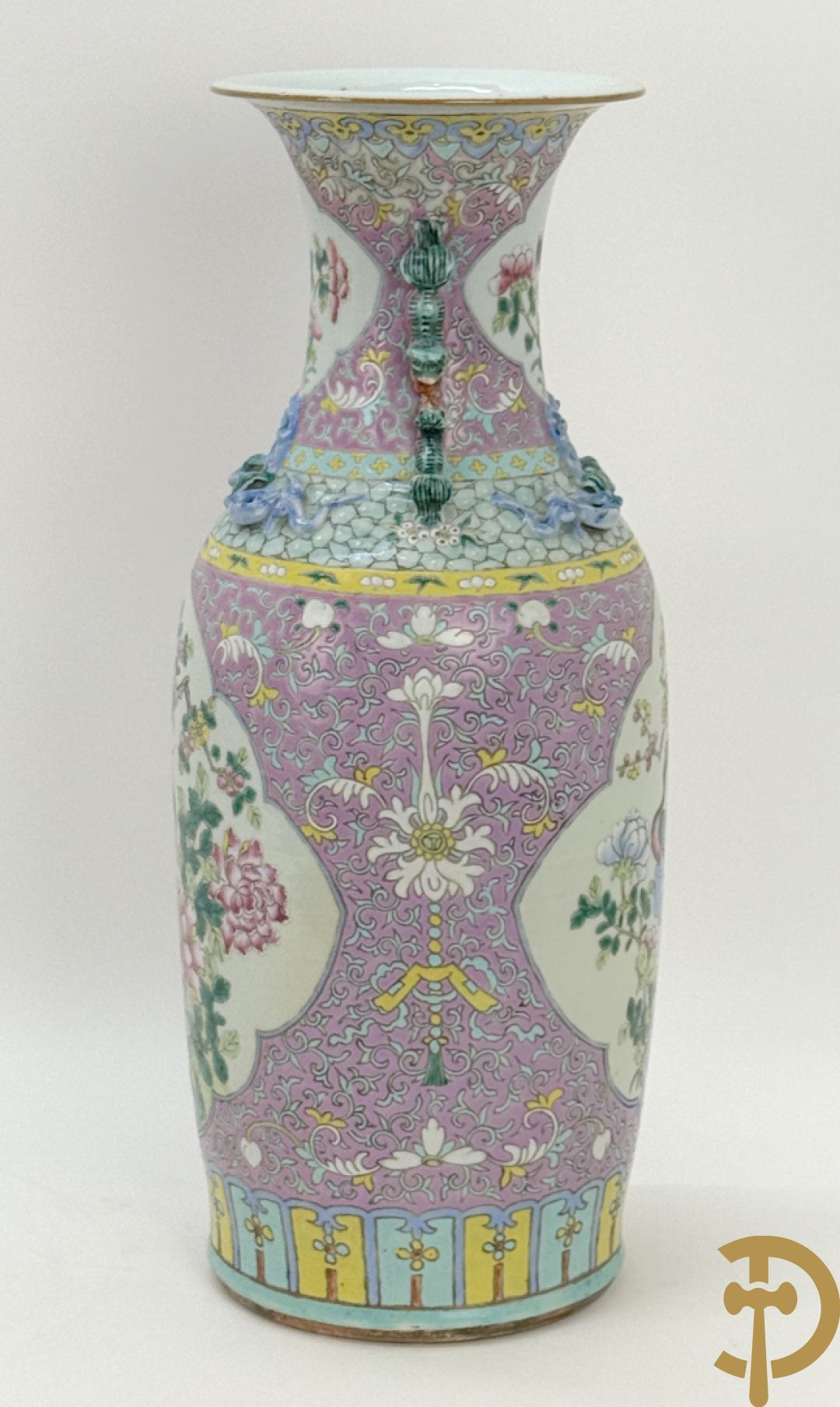 Chinese porseleinen vaas met vogel- en bloemendecor