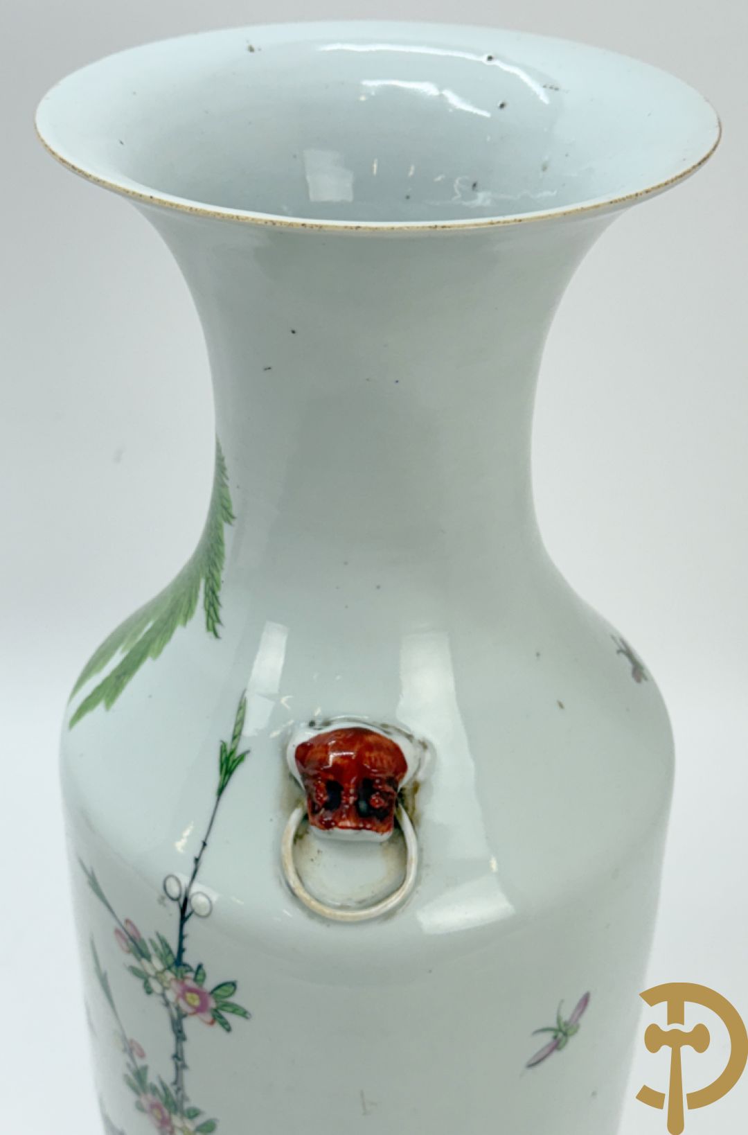 Chinese porseleinen vaas met decor van bloemen en vogels