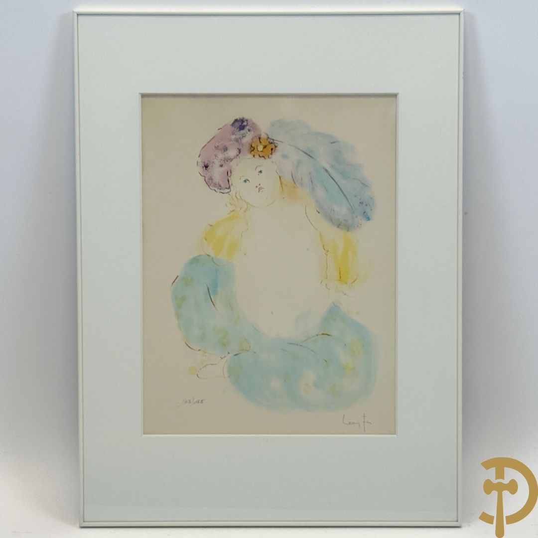 FINI Leonor getekend 'Zittend naakt' litho