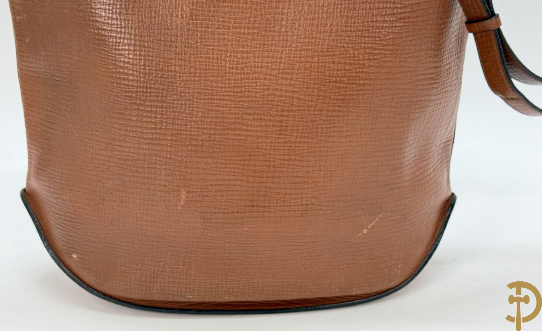 Bruine en zwart lederen handtas Delvaux + boek van Delvaux met documentatie