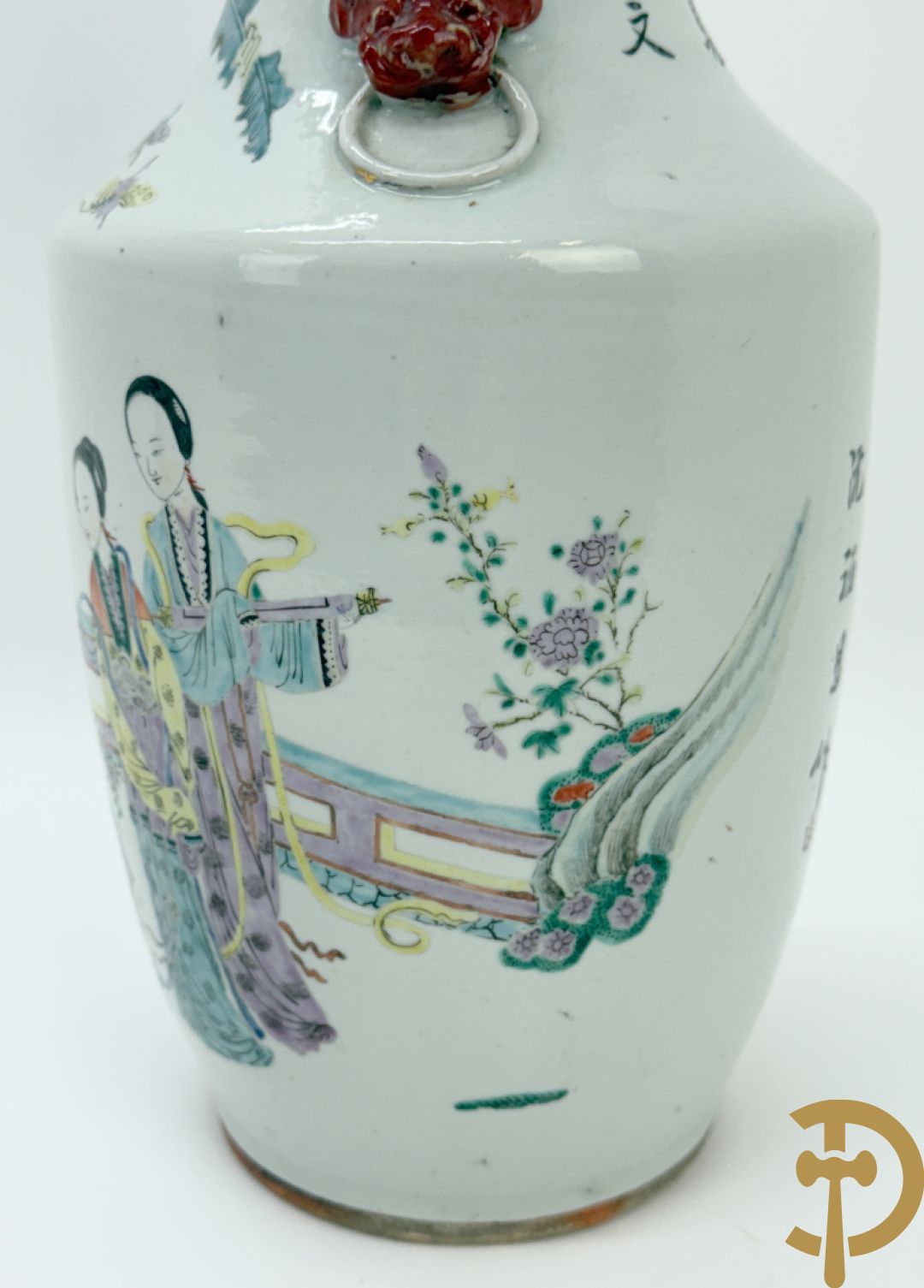 Chinese porseleinen vaas met decor van geisha