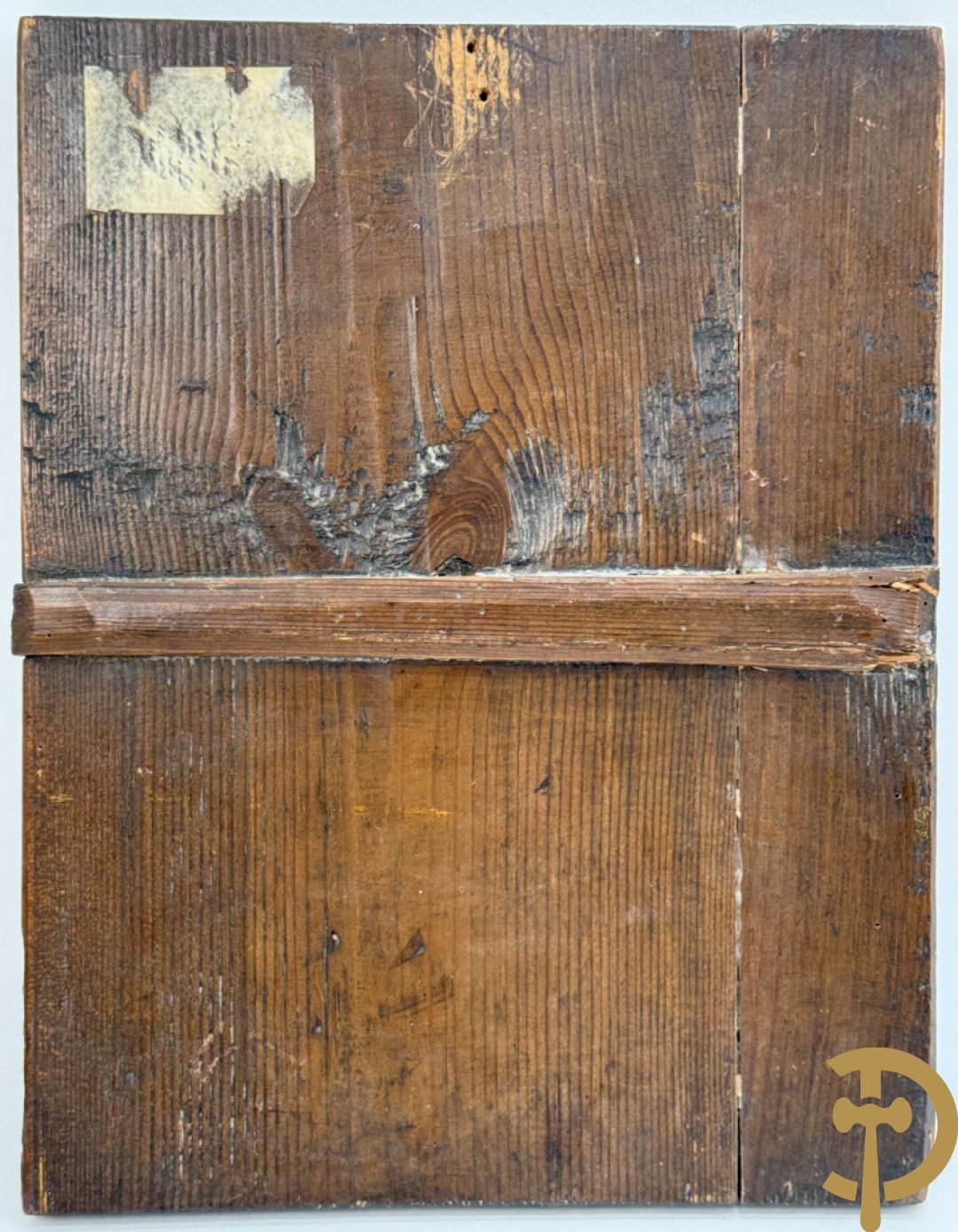 Oude ikoon Heilige met boek