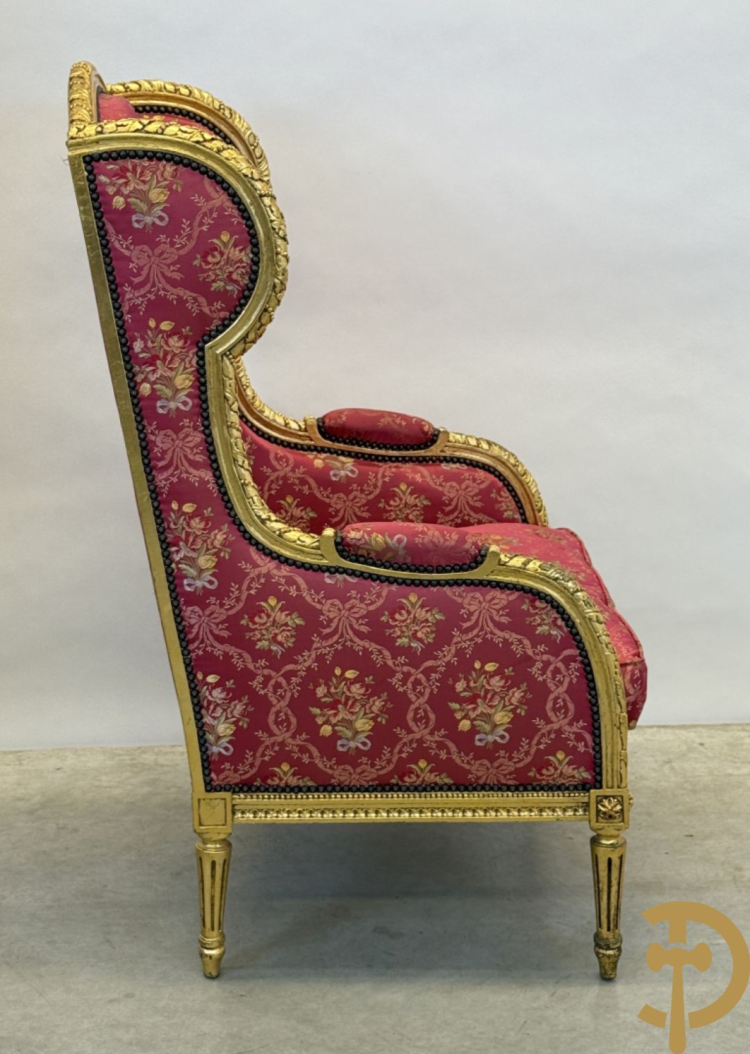 Vergulde Louis XVI armzetel met oren en bloemenstof, 19e