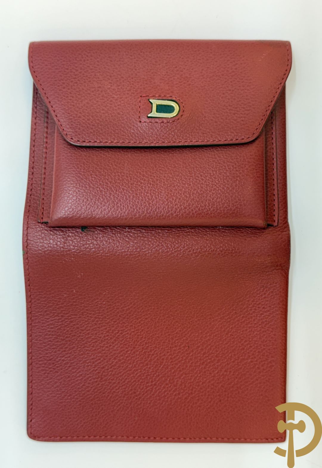 Bordeaux lederen handtas, geldbeugel, kaarthouder en portemonnee, Delvaux, model brillant