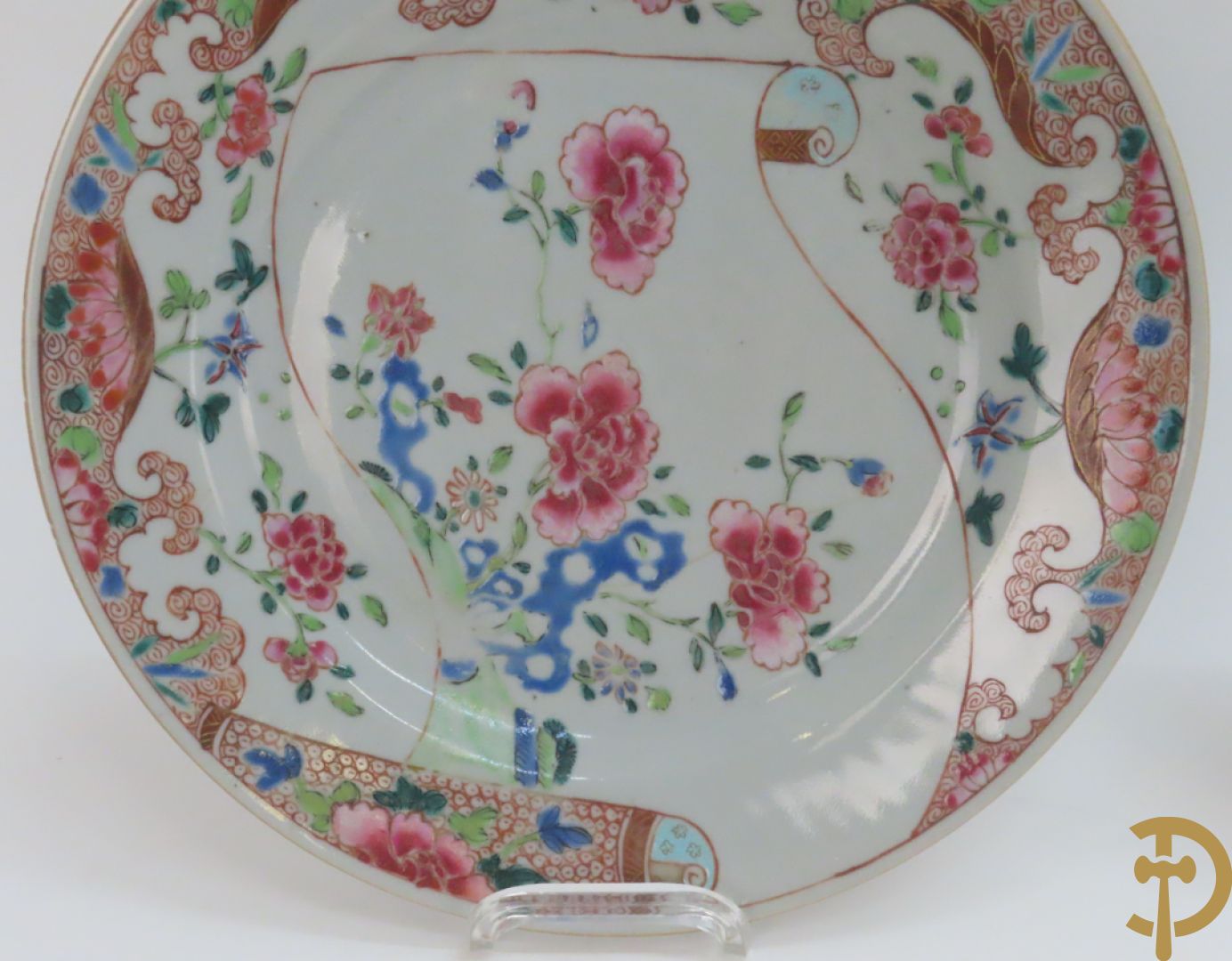 Lot Chinese porseleinen bordjes w.o. Famille rose en Kanton