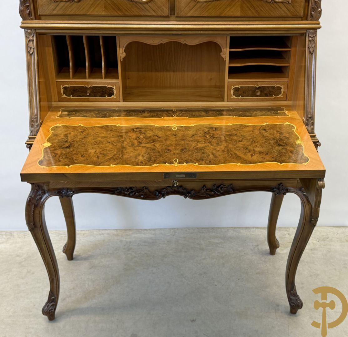 Notelaren secretaire met vitrine, Louis XV