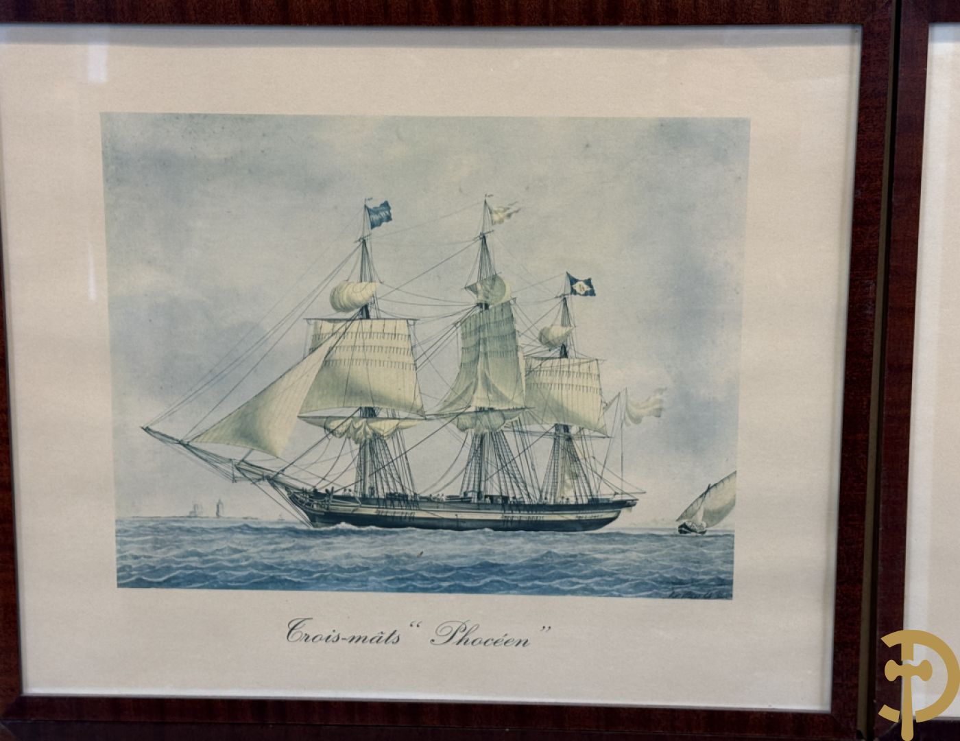 Negen decoratieve platen van jachten en zeilboten