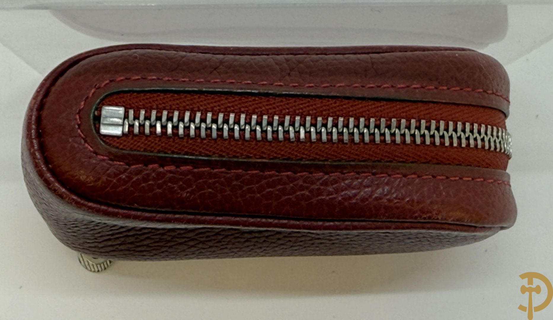 Bordeaux lederen handtas, geldbeugel, kaarthouder en portemonnee, Delvaux, model brillant