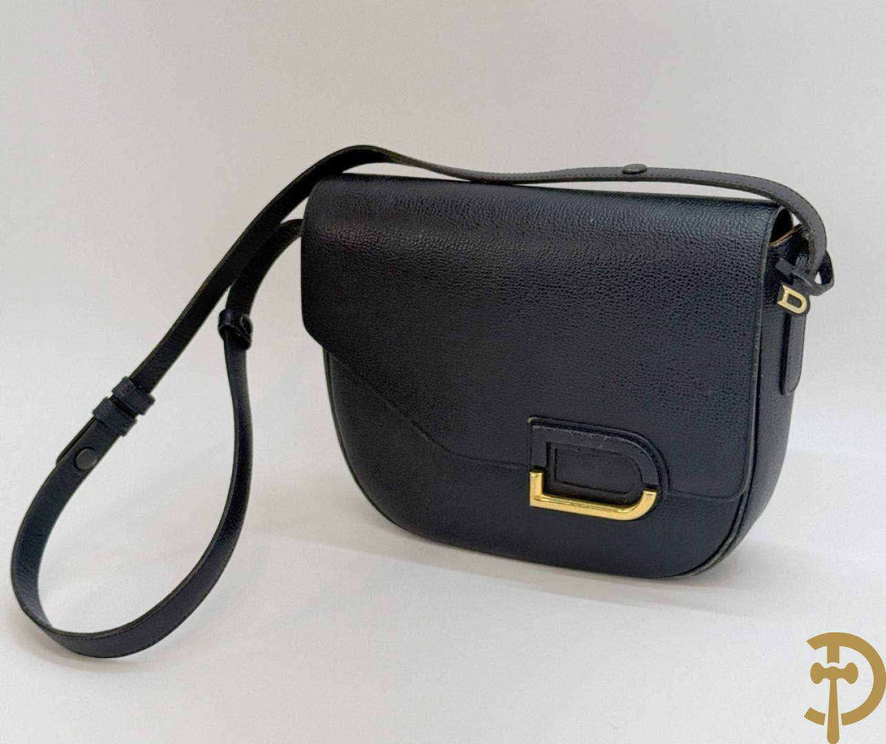 Blauwe lederen schoudertas Delvaux