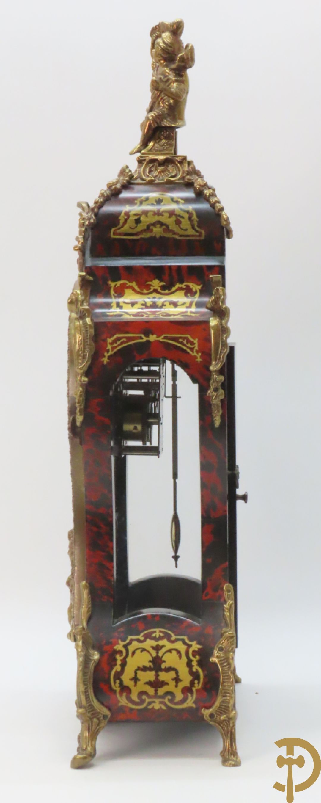 Italiaanse kartelklok met Boulle imitatie en bronsbeslag