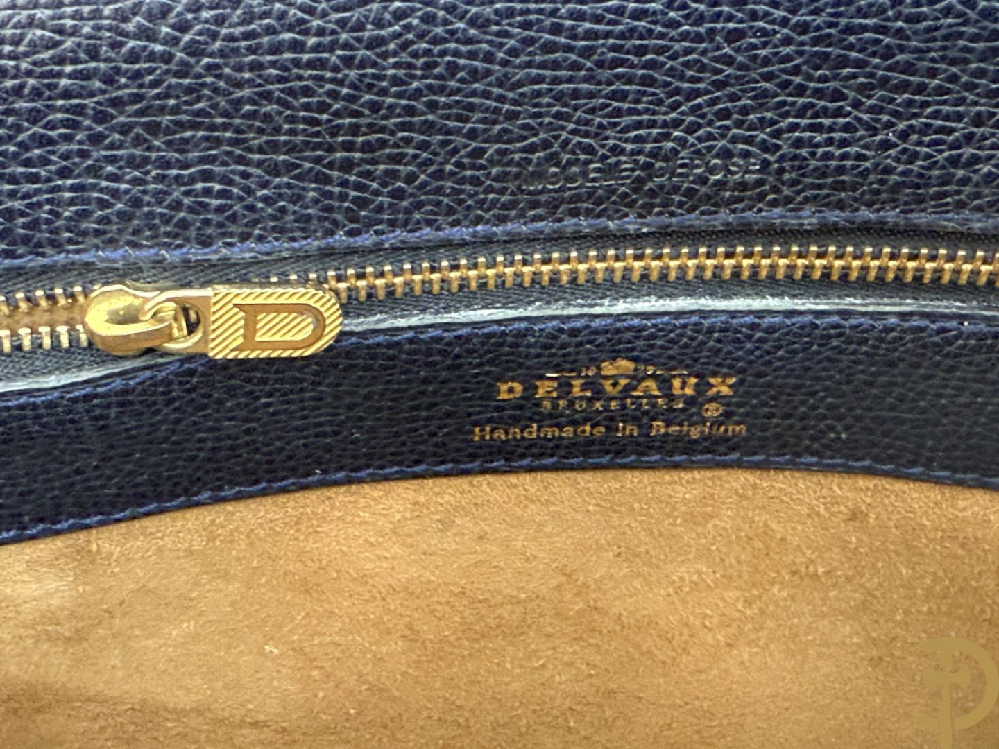 Blauwe lederen schoudertas Delvaux