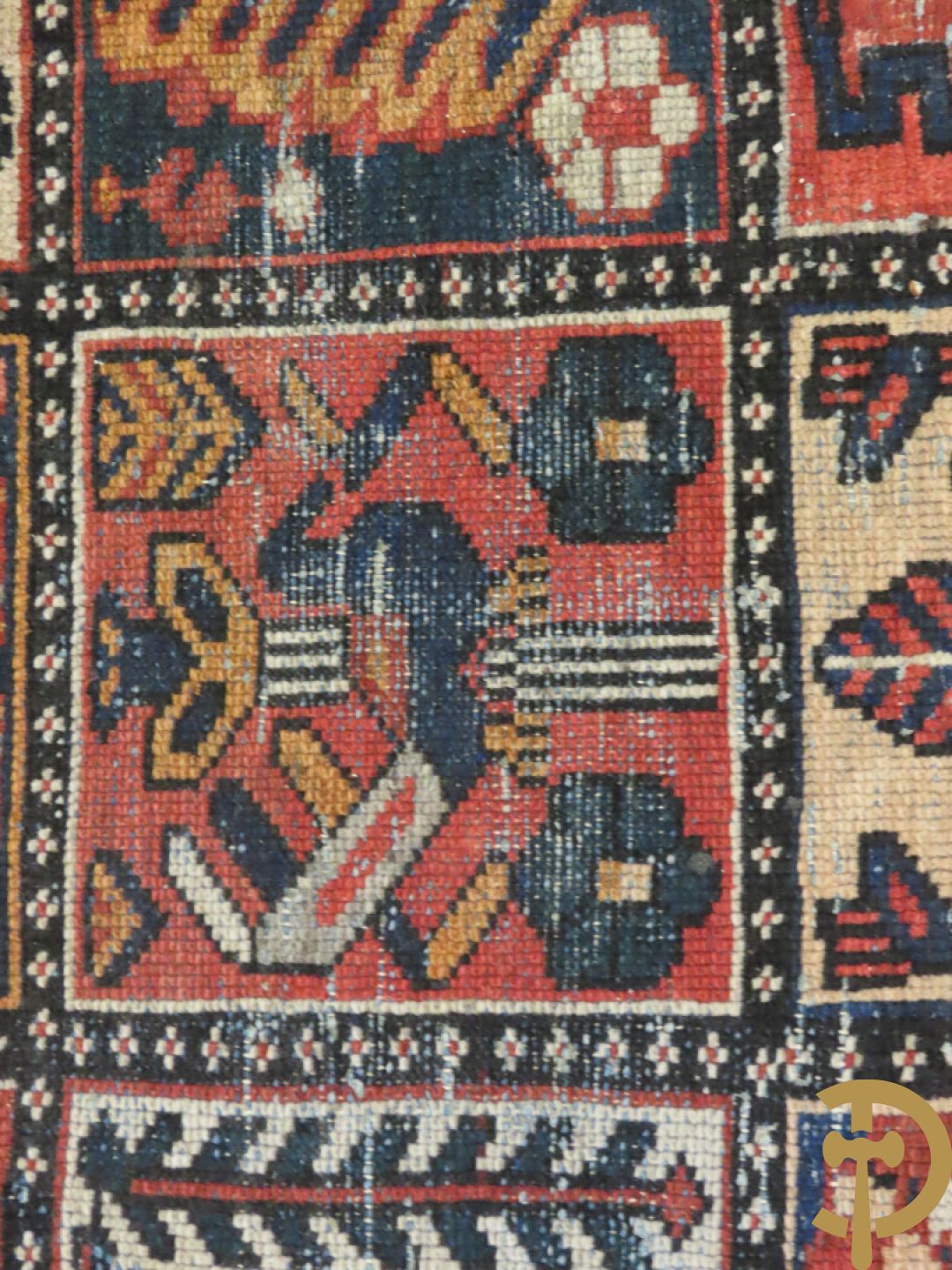 Oosters handgeknoopt tapijt met patronen + Oosterse handgeknoopte loper + kamelenmat