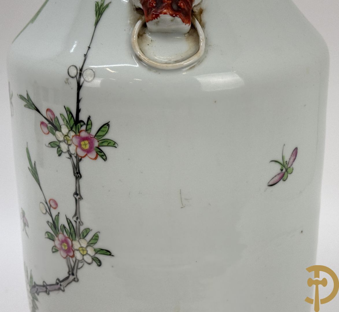 Chinese porseleinen vaas met decor van bloemen en vogels