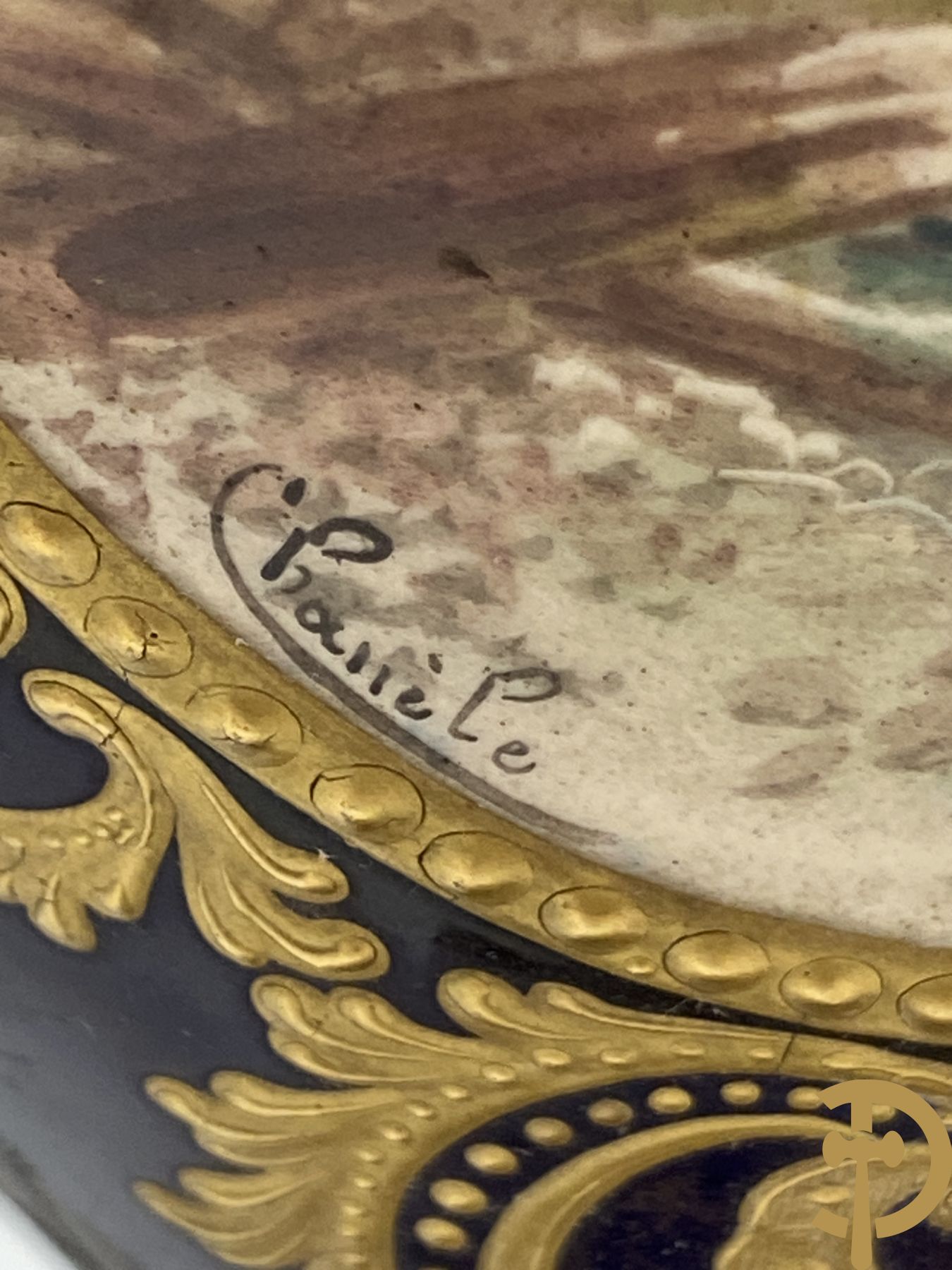 Paar kobaltblauwe porseleinen vazen met dubbel motief als lampadaire