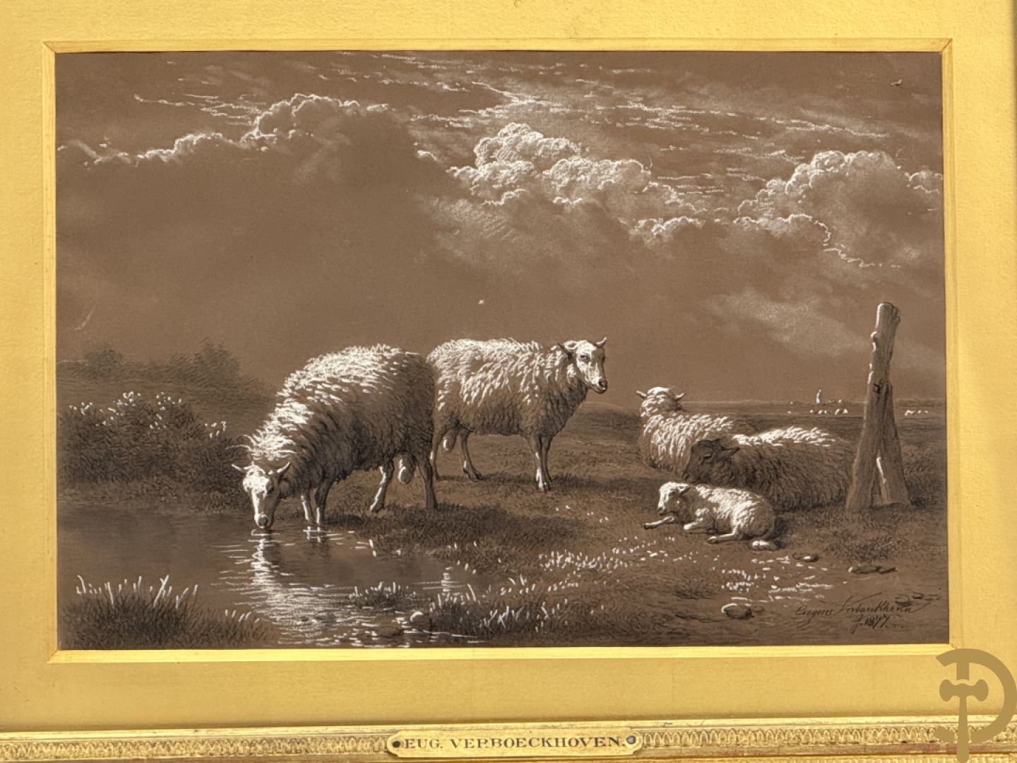 VERBOECKHOVEN Eugène getekend f.1877 