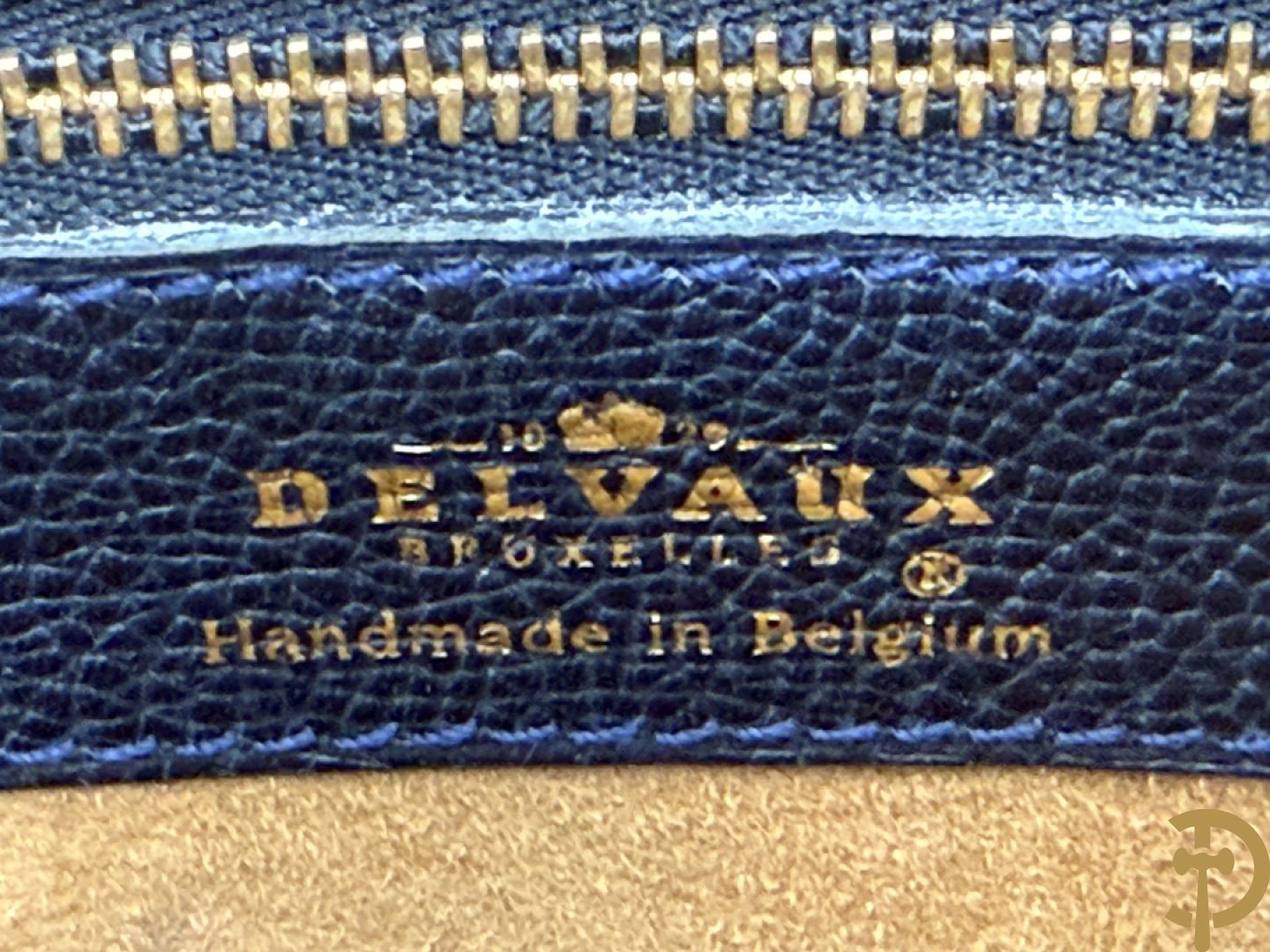 Blauwe lederen schoudertas Delvaux