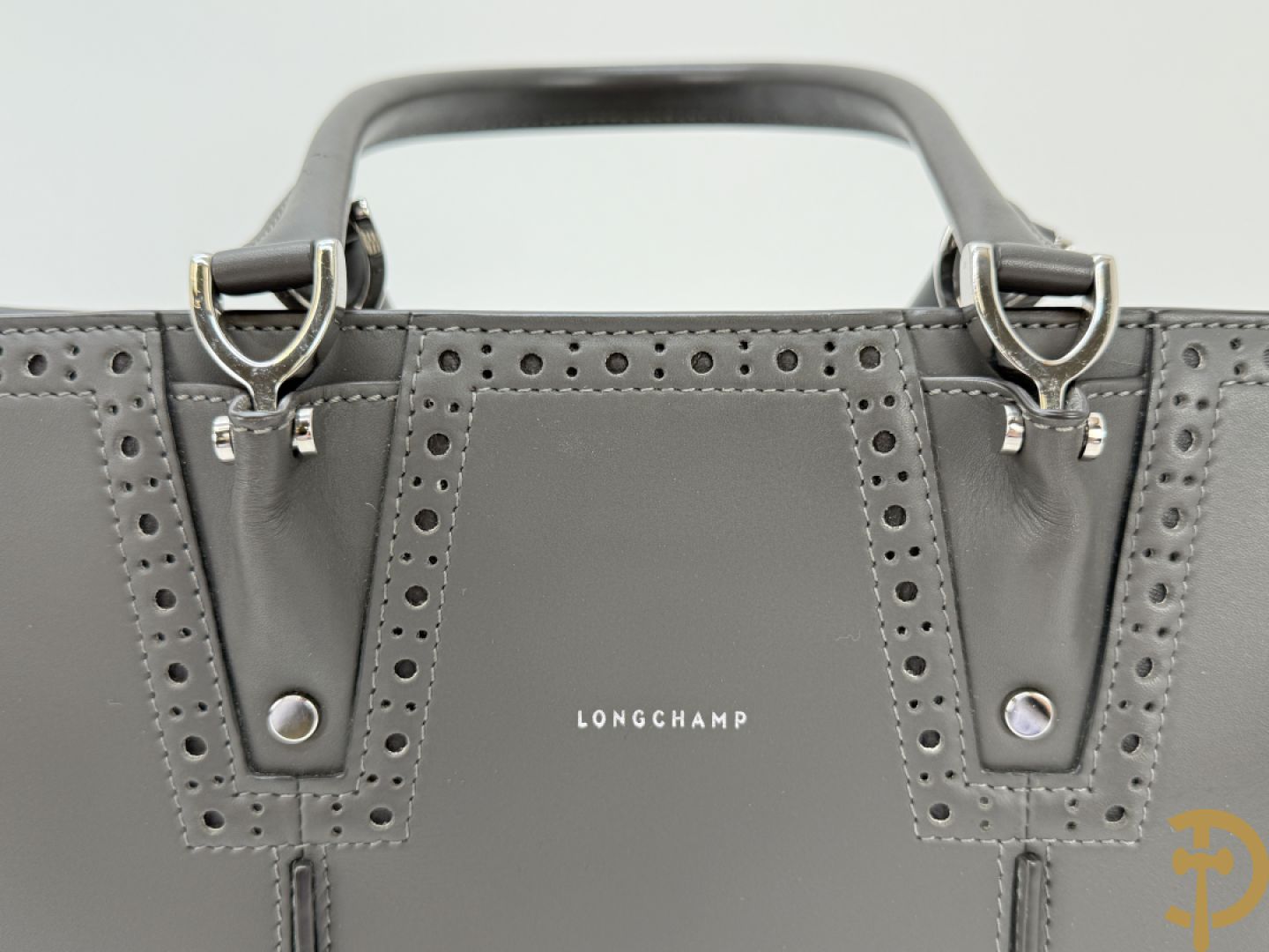 Lederen handtas Longchamps Paris Premier in bijhorende zak