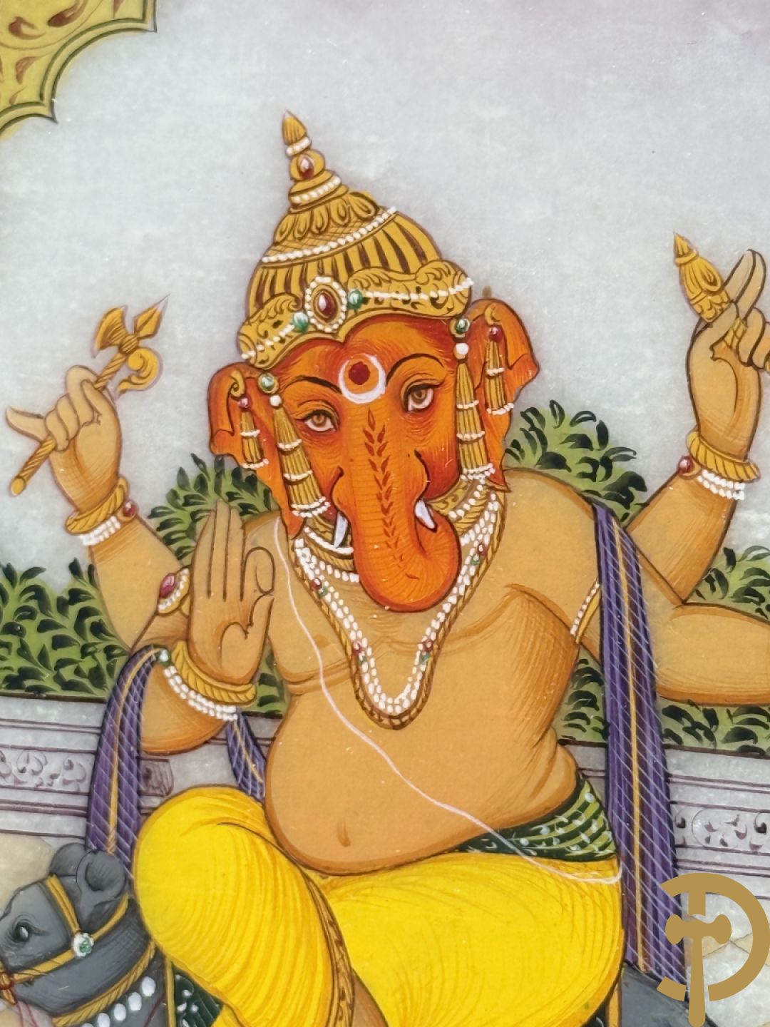 Zes Indische geanimeerde tekeningen van goden en liefdesscènes op gesteente