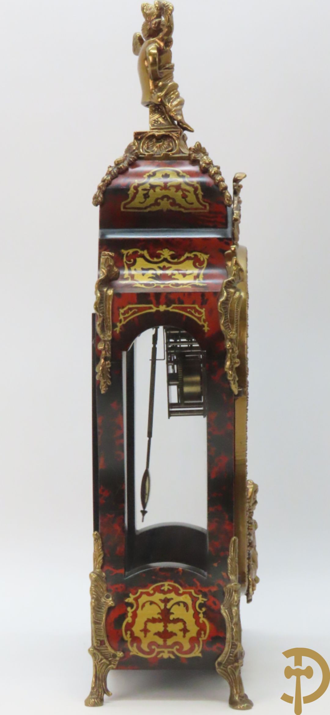 Italiaanse kartelklok met Boulle imitatie en bronsbeslag