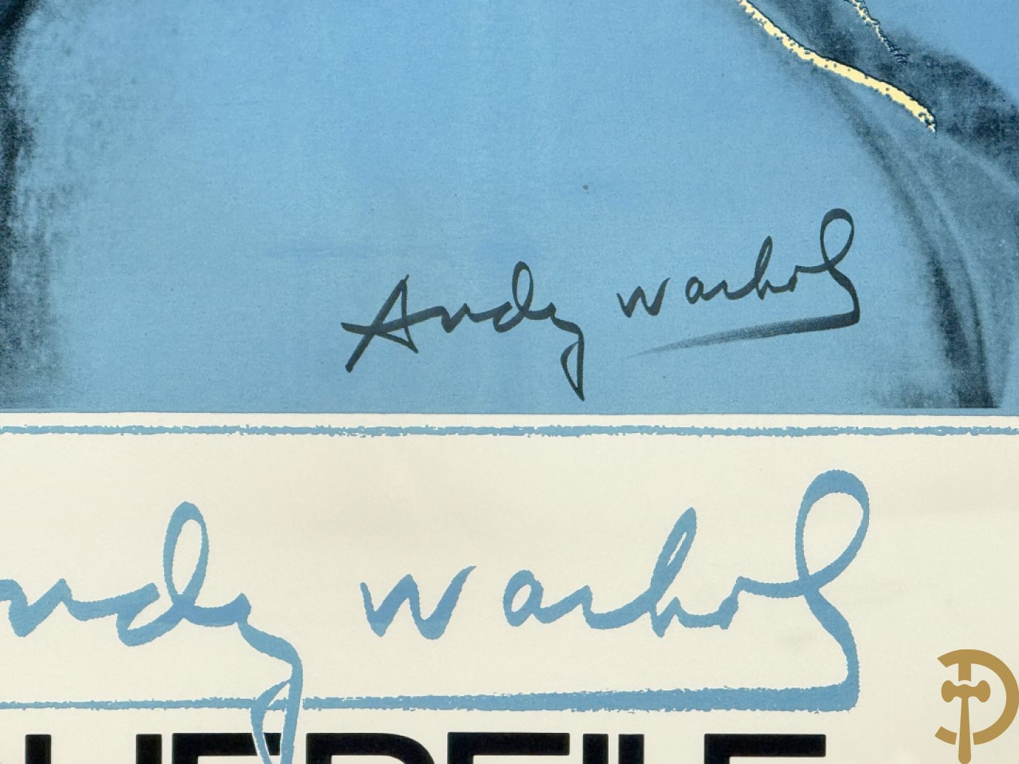 Oude affiche door Andy Warhol ontworpen voor de film Querelle, getekend in de plaat offset in colours