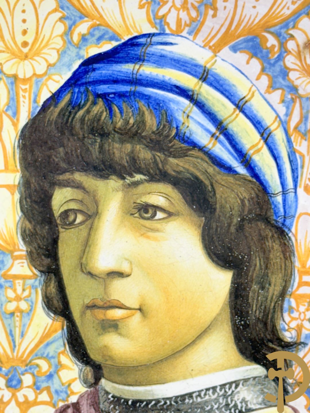 Ronde Italiaanse schotel met portret van Filippi Detto Botticelli