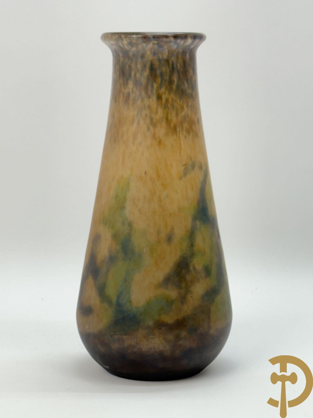 MÜLLER FRERES Luneville getekend, Art Deco vaas in glaspasta