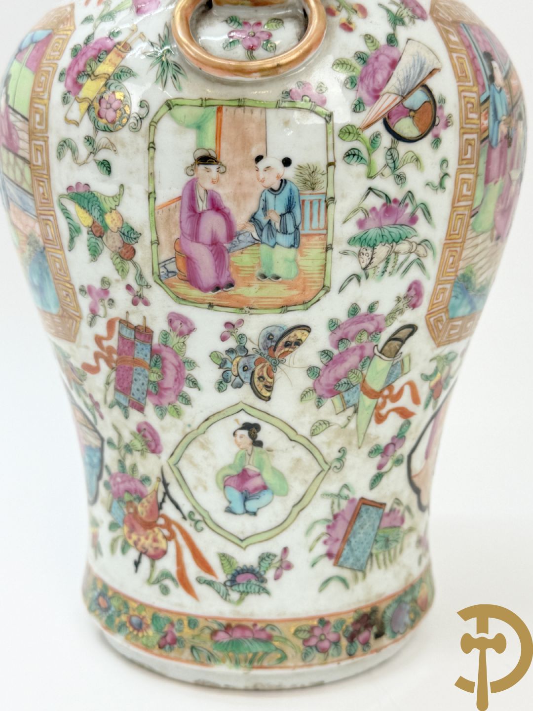 Paar Chinese porseleinen Kanton vazen