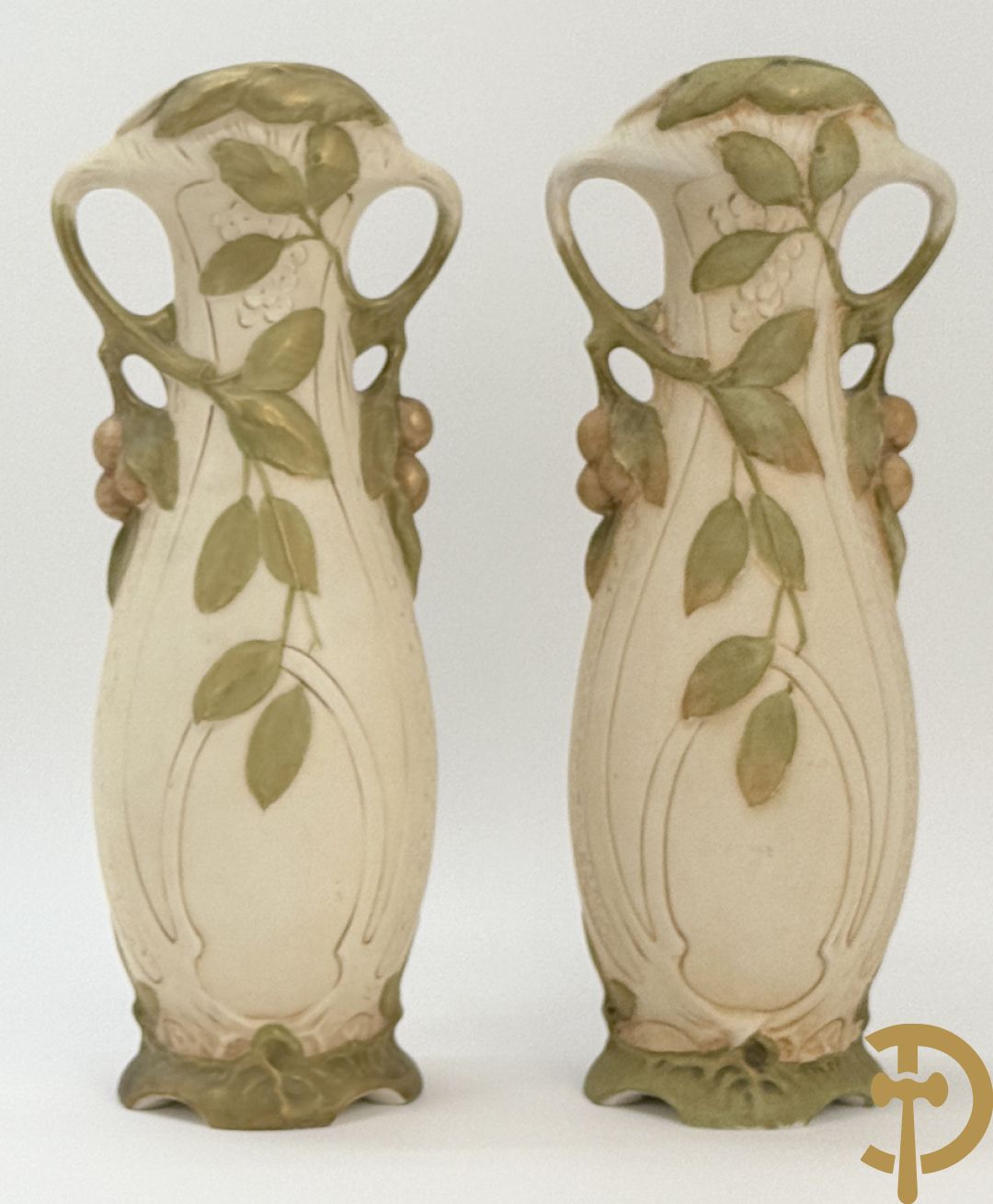 Paar Royal Dux Art Nouveau vazen, nr. 5496