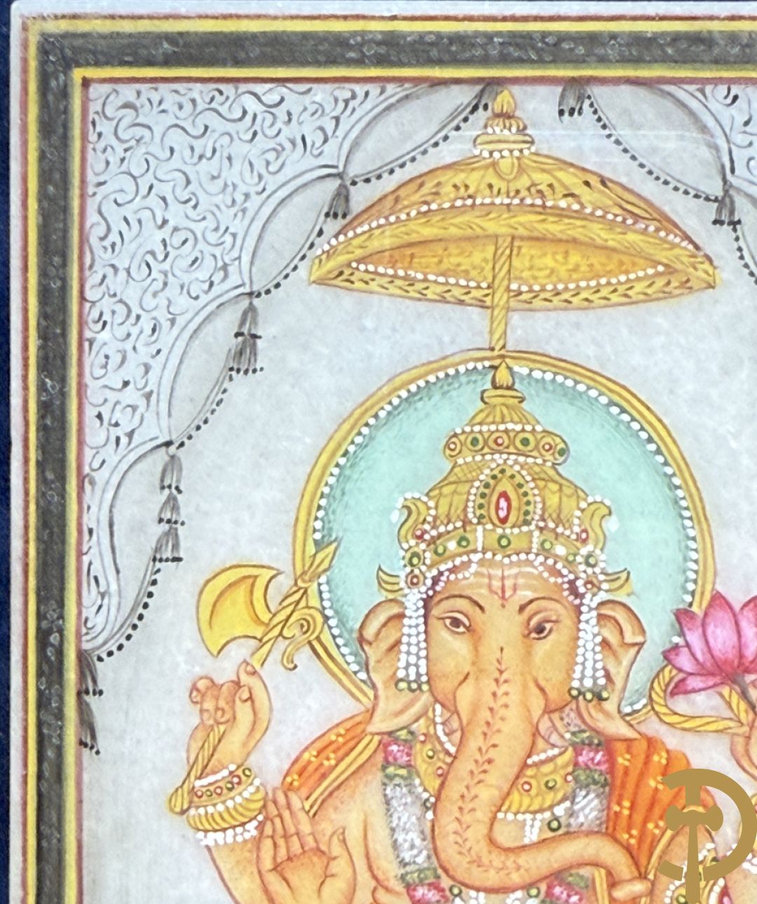 Zes Indische geanimeerde tekeningen van goden en liefdesscènes op gesteente