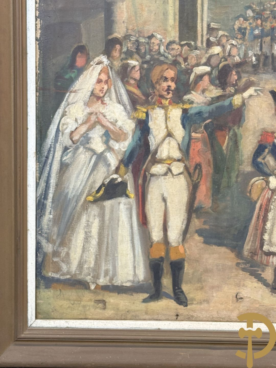 Onleesbaar getekend links onder 