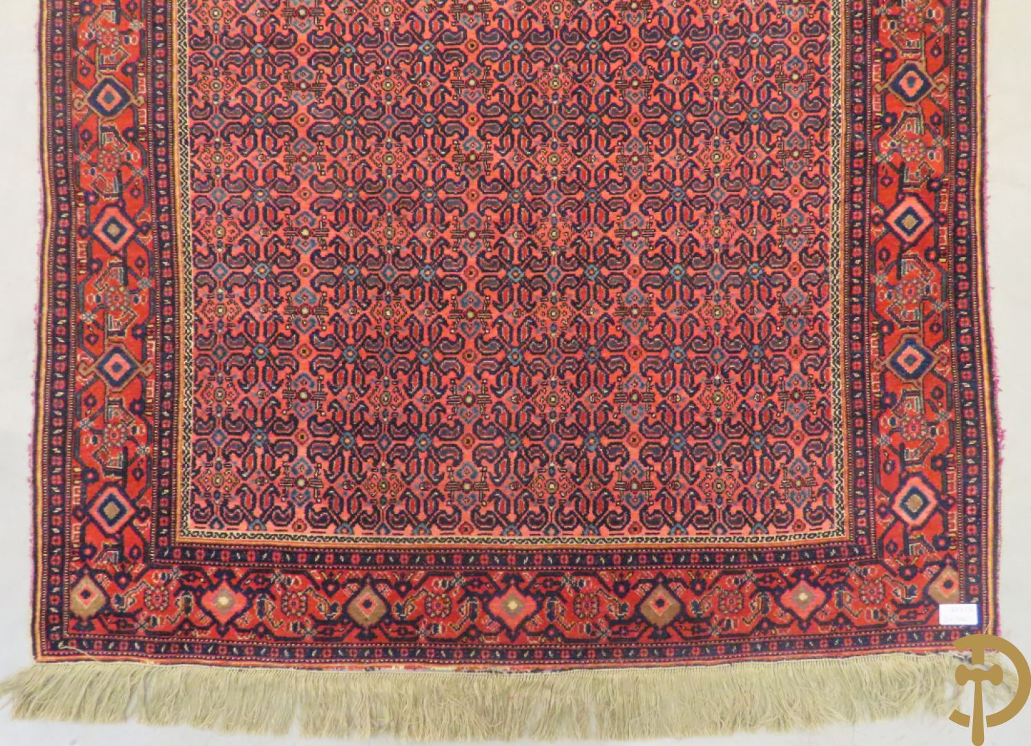 Antiek oosters handgeknoopt tapijt met doorlopend decor