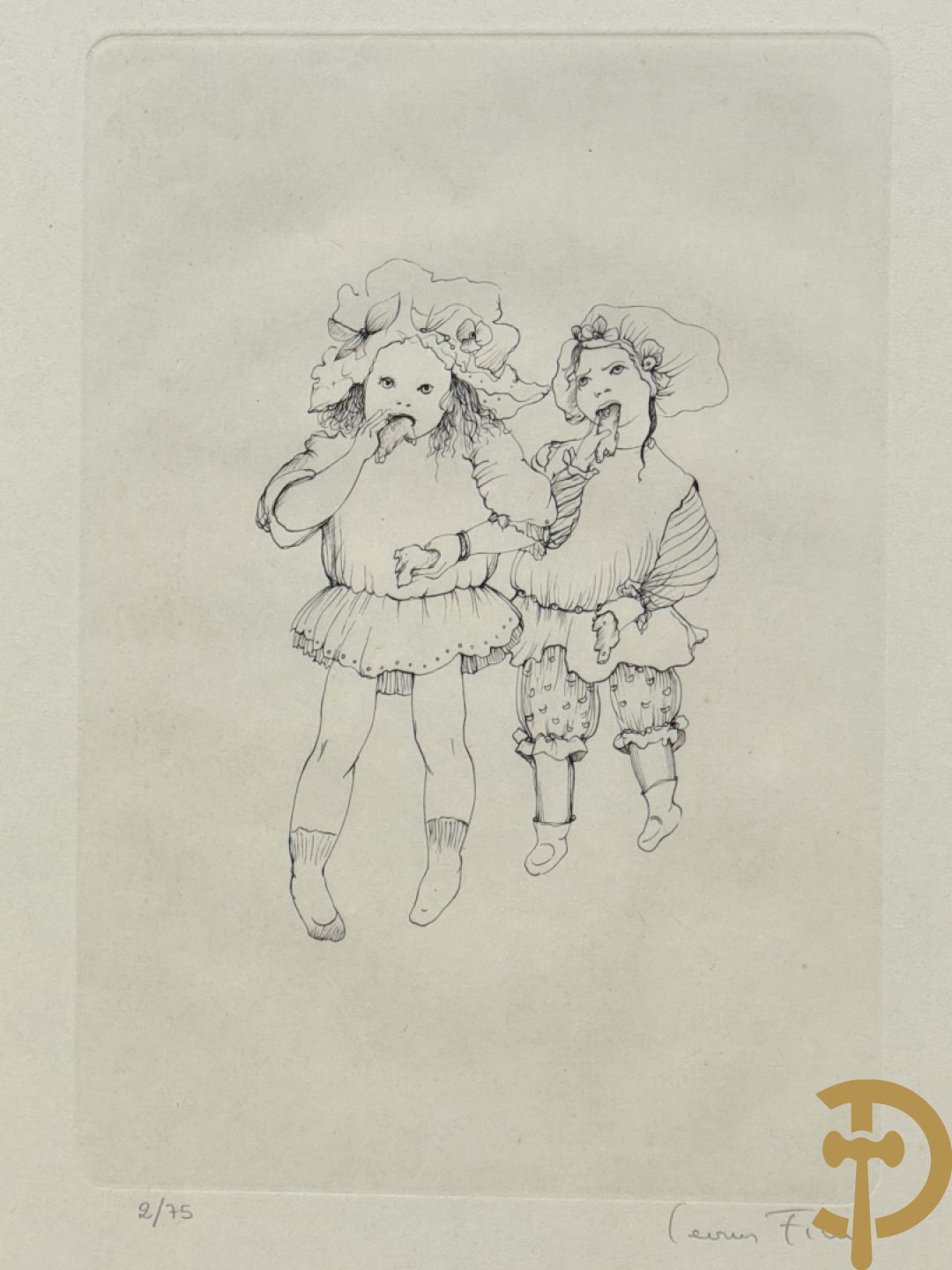 FINI Leonor getekend - Reeks van 4 gravures met meisjes - 2/75