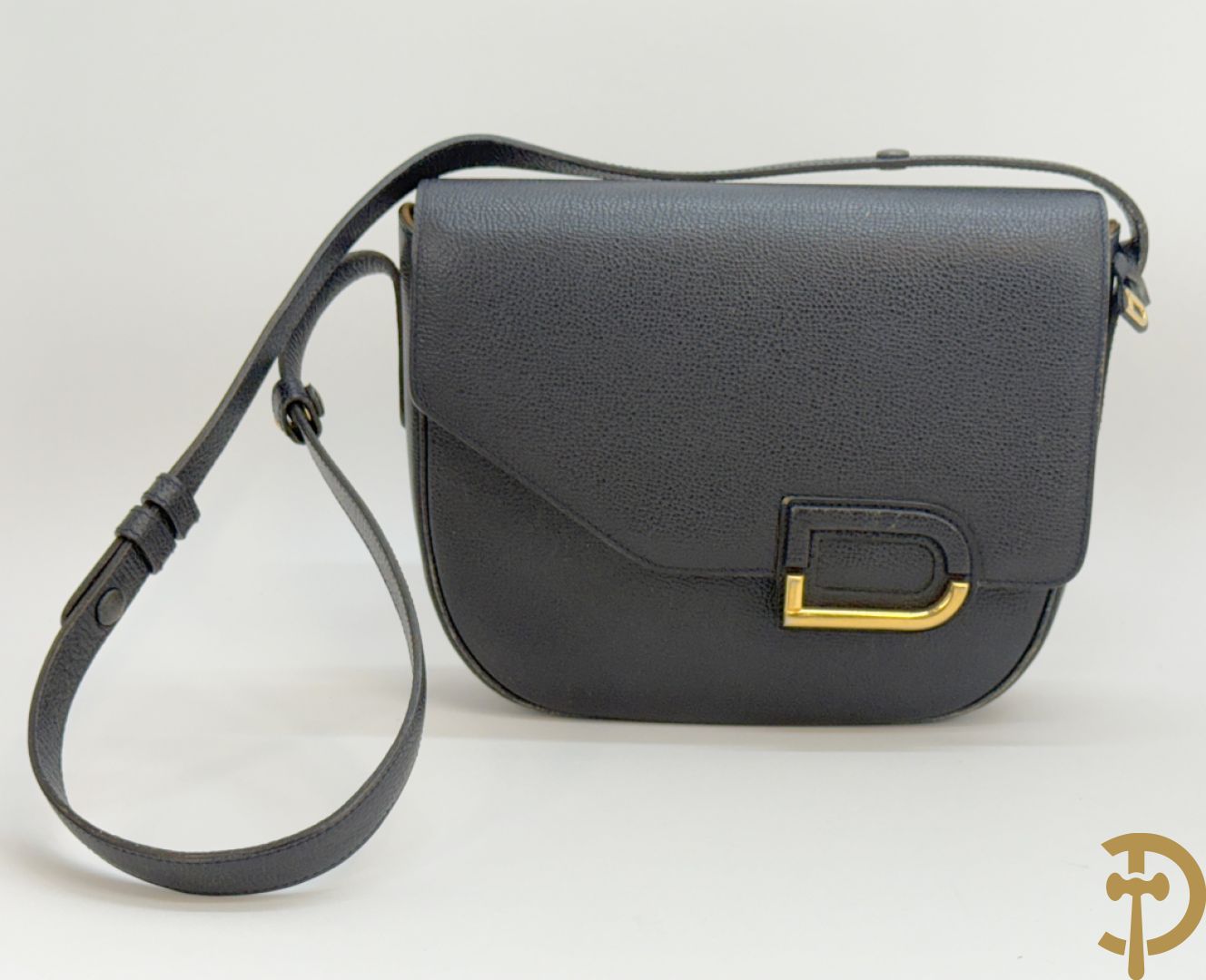 Blauwe lederen schoudertas Delvaux