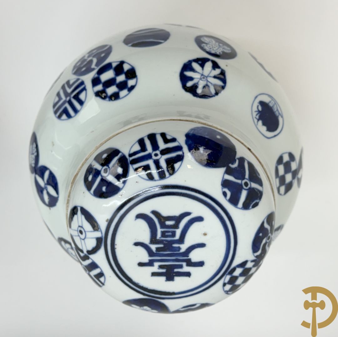 Paar blauw/witte Chinese gemberpotten