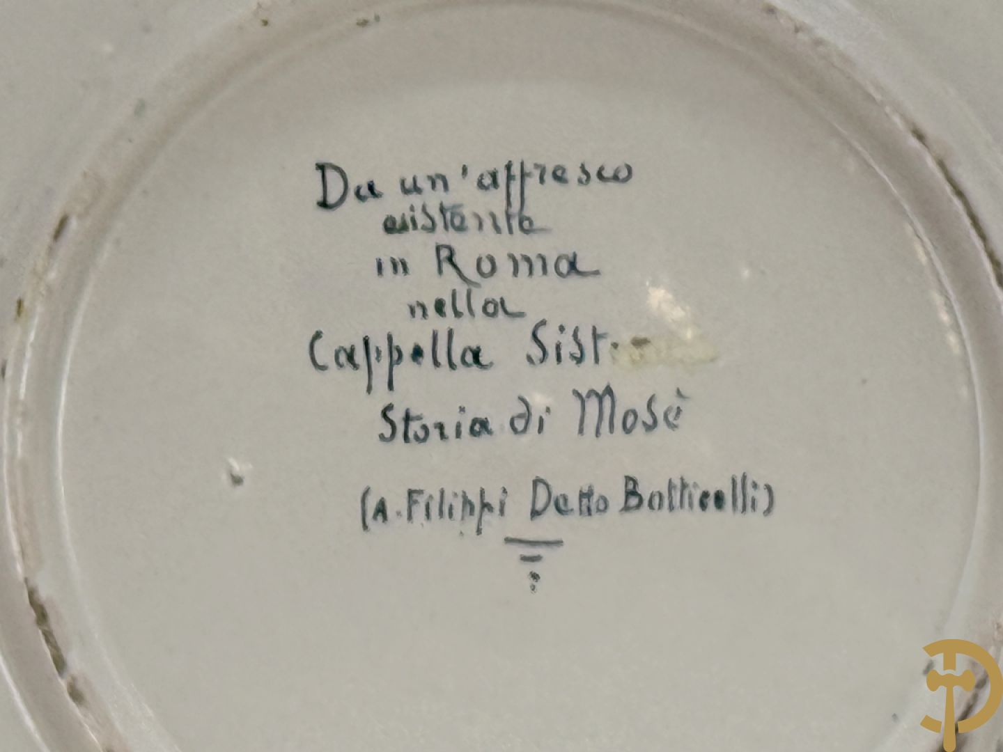 Ronde Italiaanse schotel met portret van Filippi Detto Botticelli