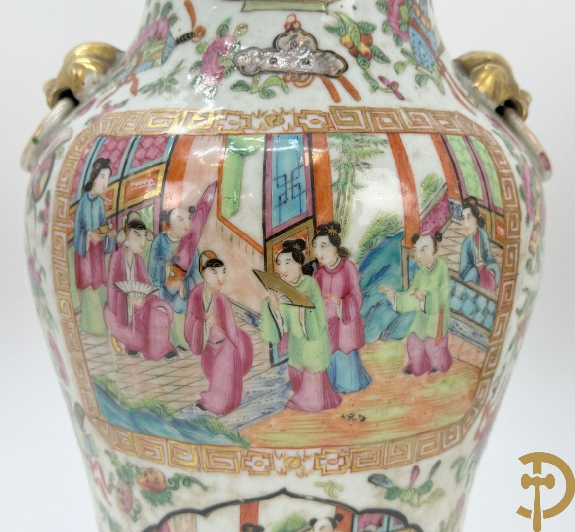 Paar Chinese porseleinen Kanton vazen