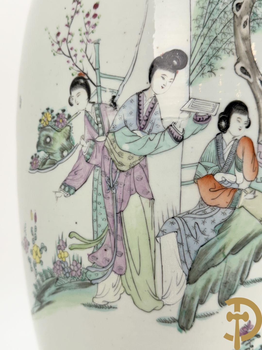 Chinese porseleinen vaas met decor van geisha