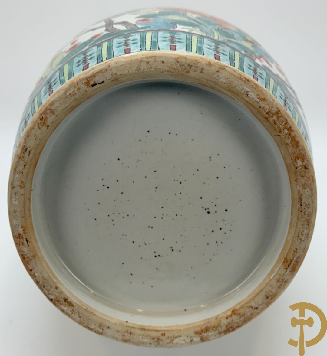 Chinese porseleinen vaas met bloemen en vogelmotieven