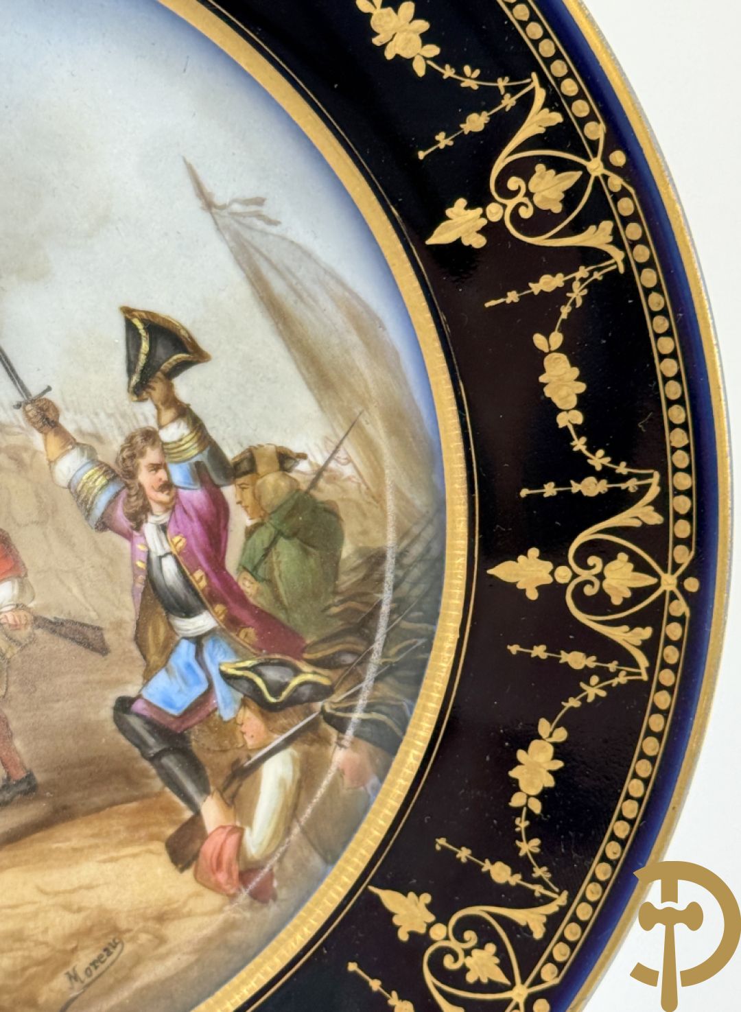 Paar handbeschilderde porseleinen Sèvres borden 