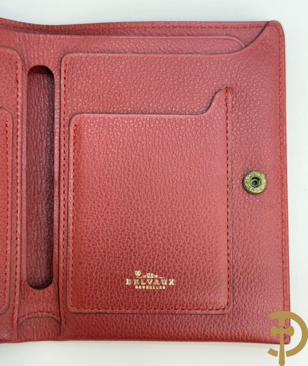 Bordeaux lederen handtas, geldbeugel, kaarthouder en portemonnee, Delvaux, model brillant