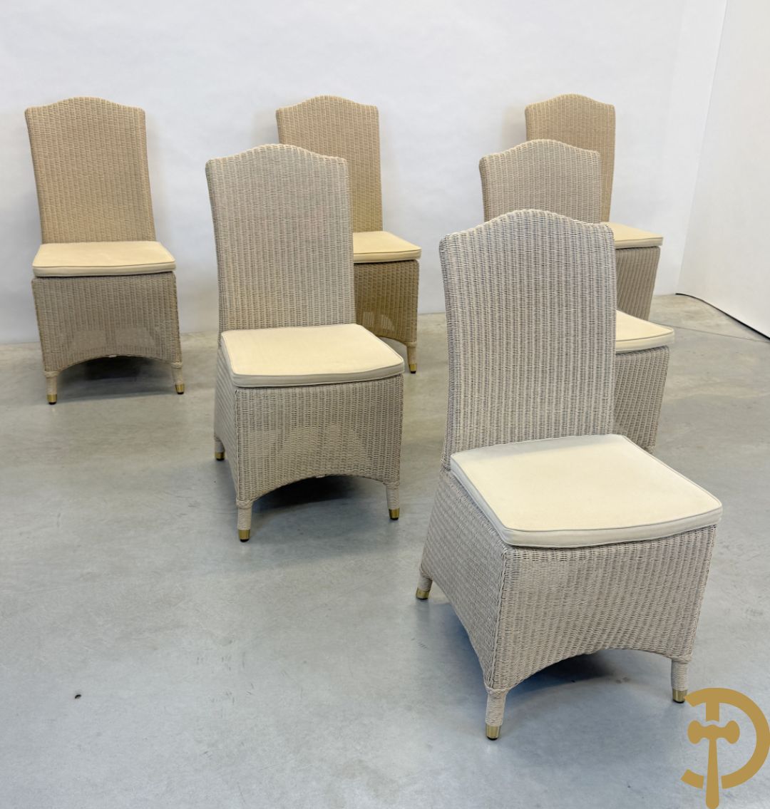 Zes Lloyd Loom stoelen, merk Vincent Sheppard